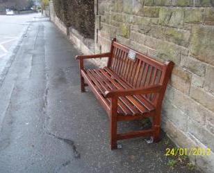 Refurbished bench in Lanark Road